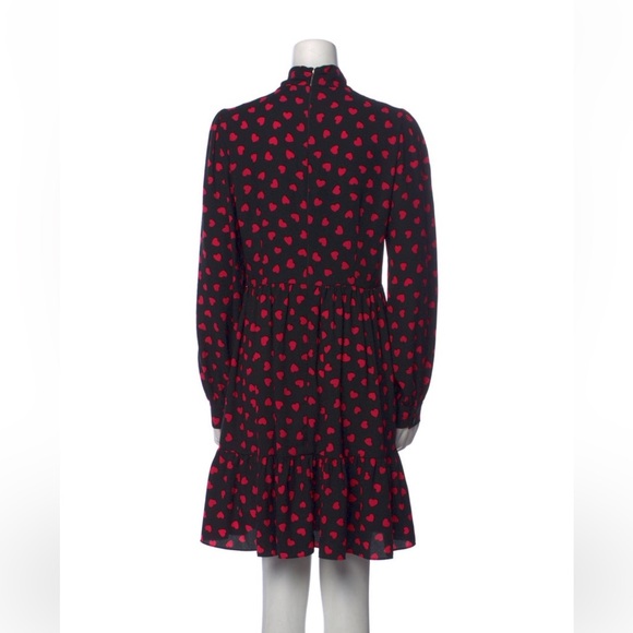 Kate Spade heart print tie neck shirt dress - Picture 3 of 3